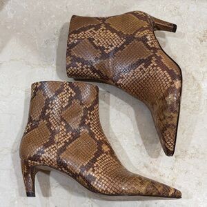 Vince Camuto Quinley Leather Brown Patterned Bootie